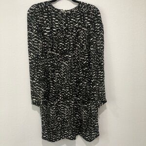 Isabel Marant Black and White Long Sleeve Dress